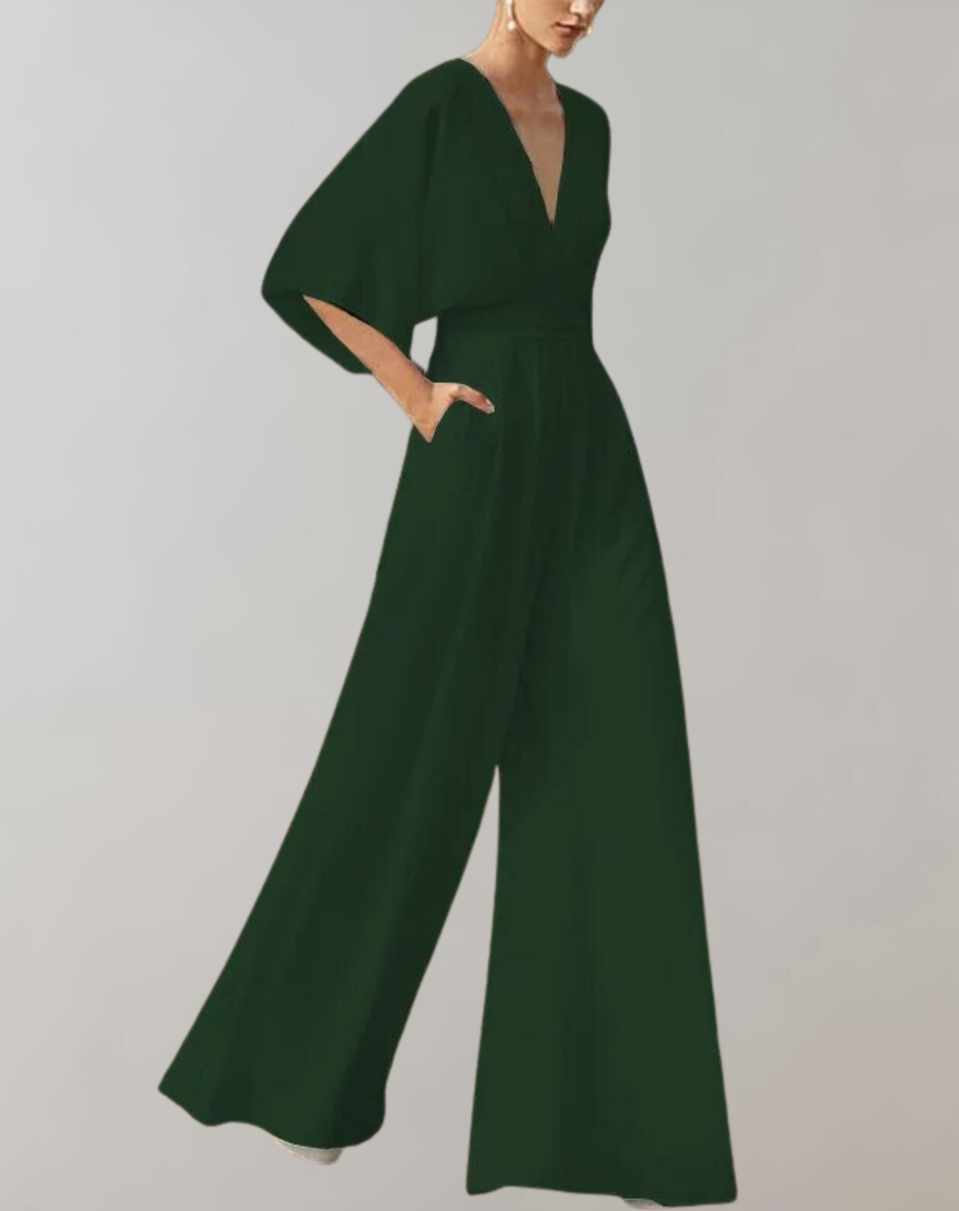 Stylish Butterfly Sleeve Flowing Jumpsuit for Women