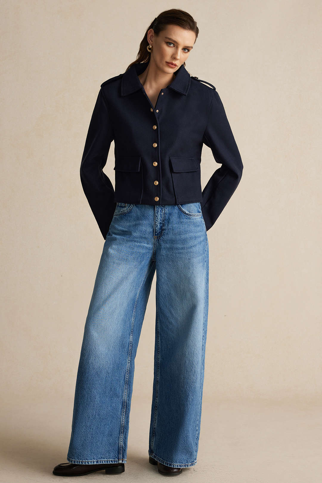 Georgia Tailored Officer Coat | Coat With Buttons