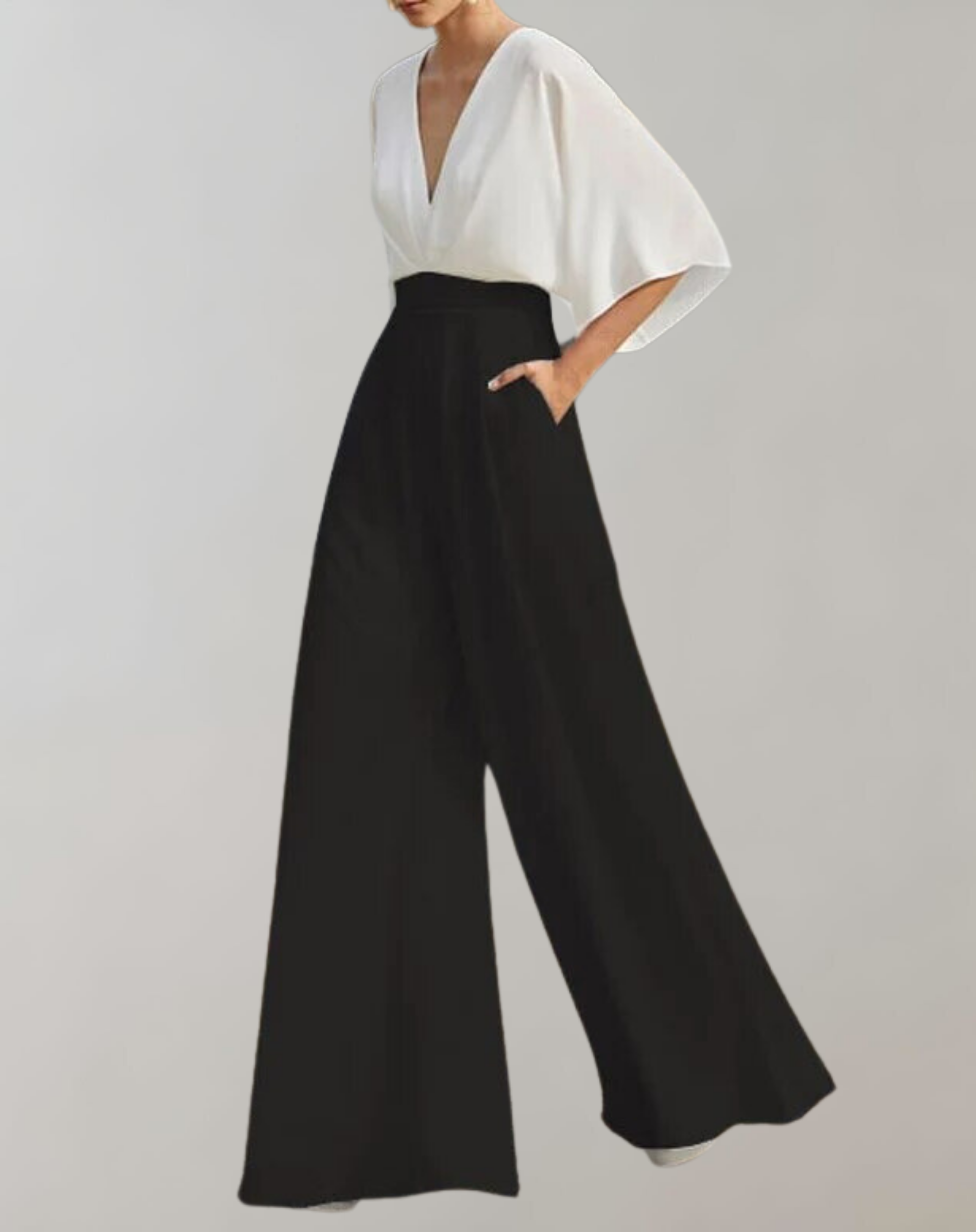 Stylish Butterfly Sleeve Flowing Jumpsuit for Women
