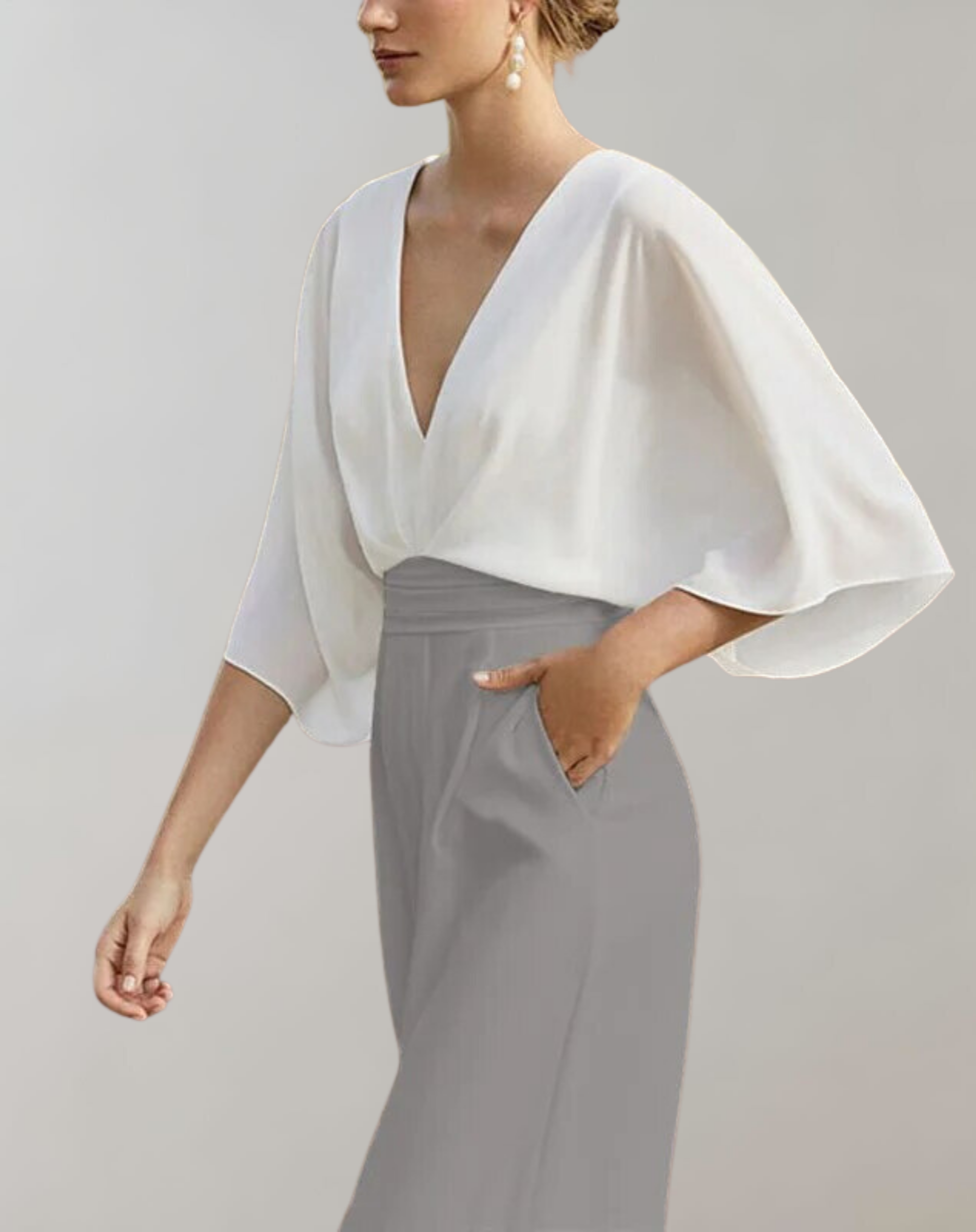 Stylish Butterfly Sleeve Flowing Jumpsuit for Women