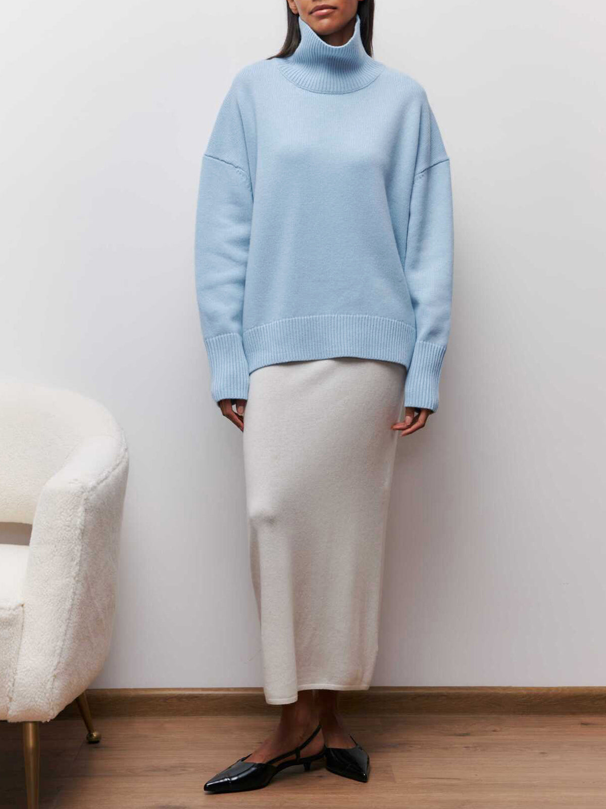 Amelia Oversized Ribbed Turtleneck | Comfortable Sweater