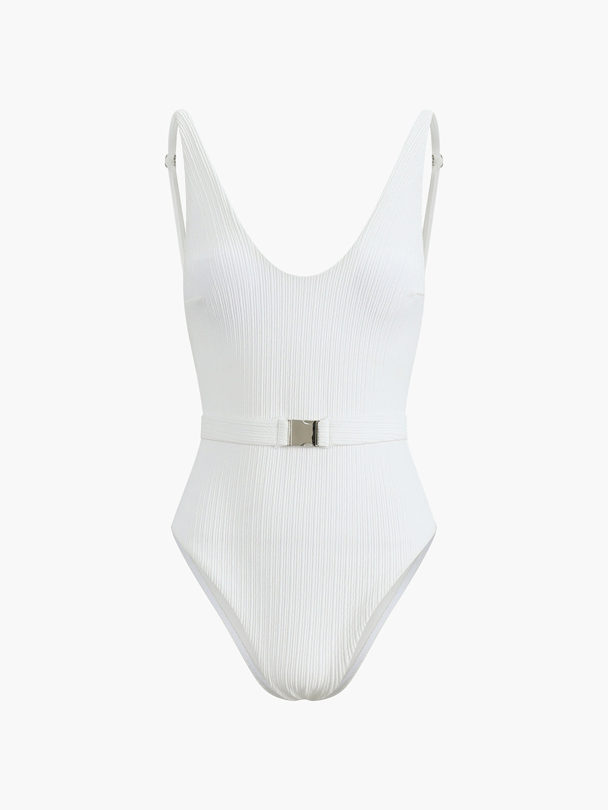 One-piece Swimsuit with Belt in Marshmallowcolor for Women