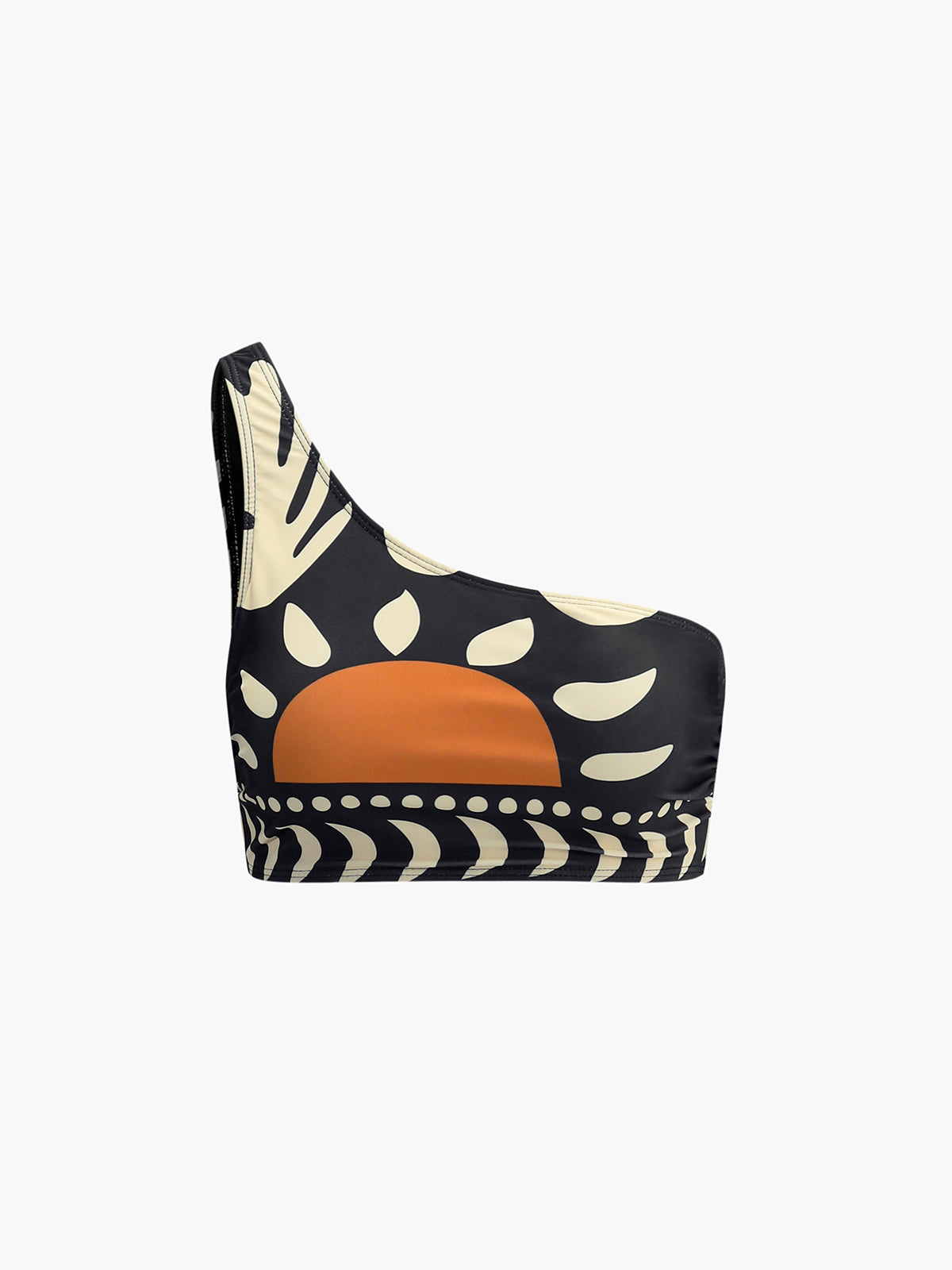 Bikini Set with Bird Print and Asymmetrical Neckline For Women