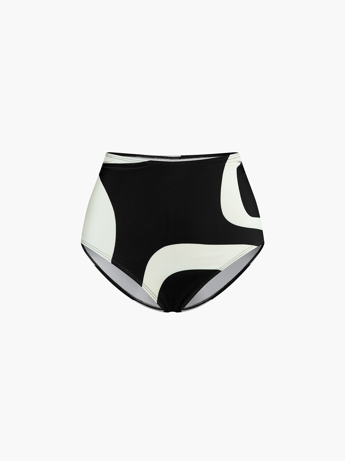 Two-Tone Bikini Set with Asymmetrical Neckline for Women