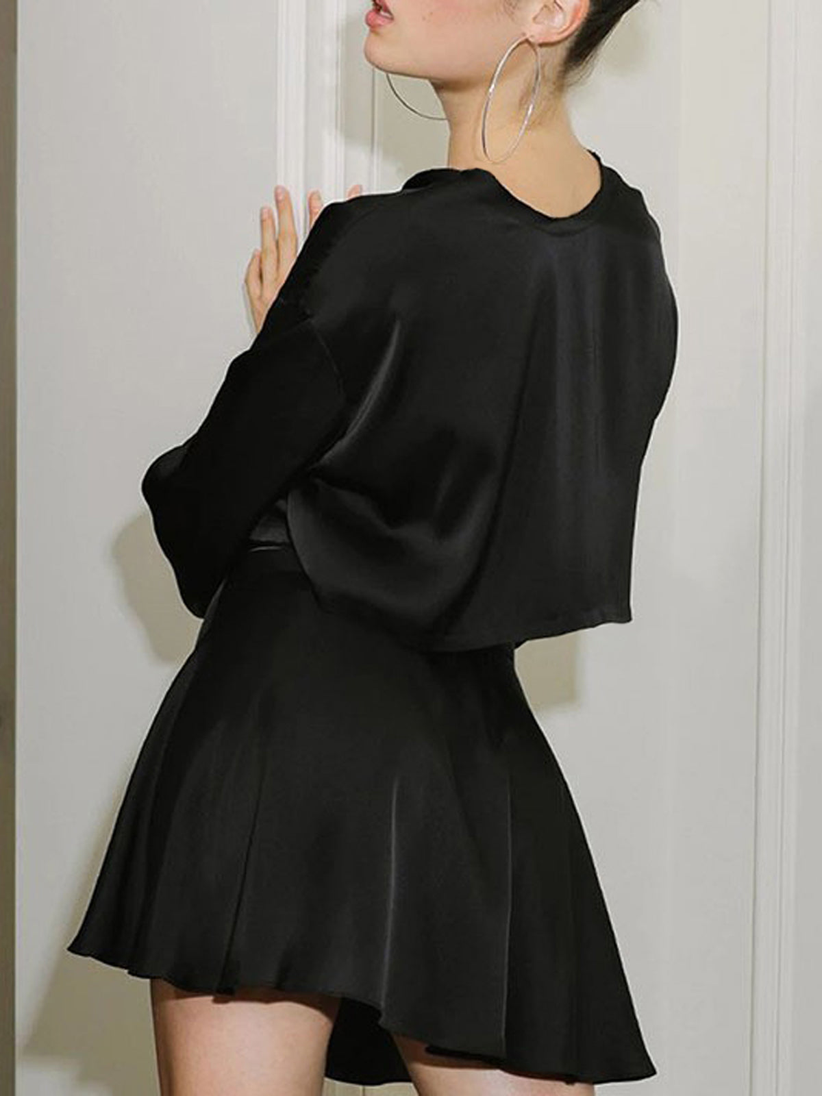 Satin Summer Set with Shorts and Bow for Ladies