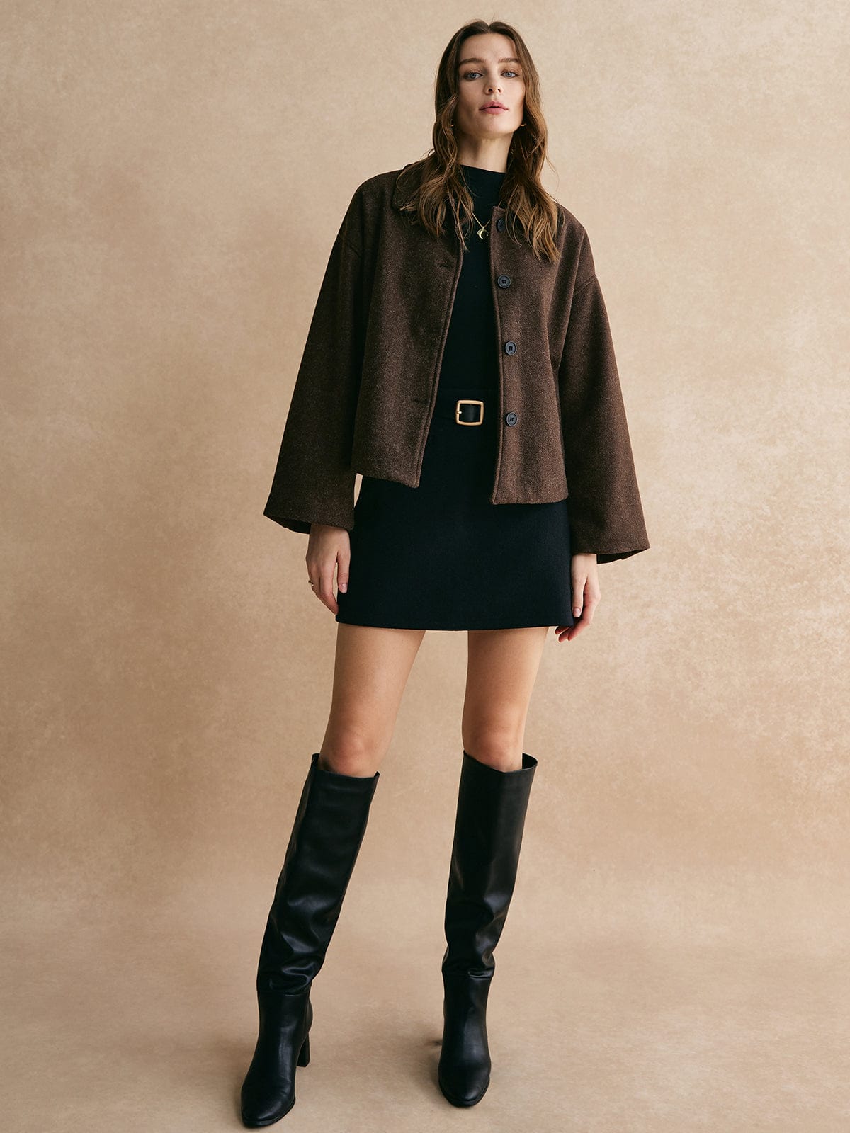 Saar Boxy Coat | Relaxed Fit Hip-Length Coat