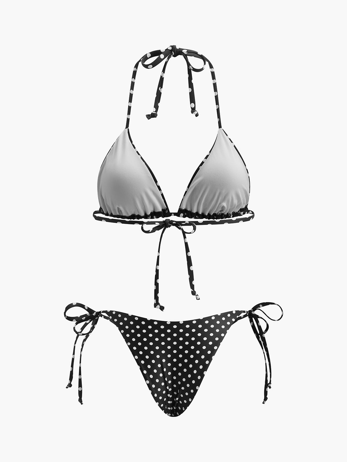 Bikini Set with Polka Dots and Bow Closure for Women
