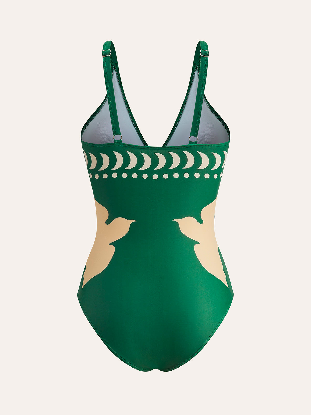 Swimsuit with Birdprint and Cut-Out Details for Women