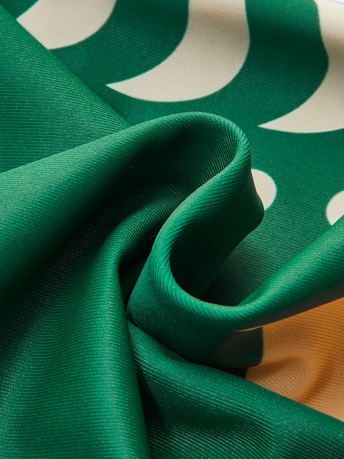 Swimsuit with Birdprint and Cut-Out Details for Women