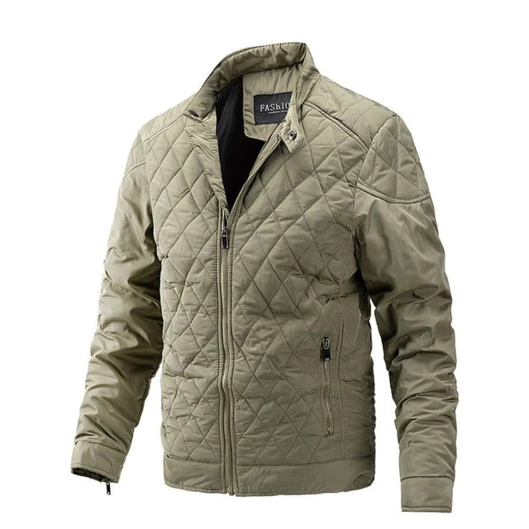 Men's Quilted Jacket – Tailored Fit – Lightweight Insulating – Zipper Closure
