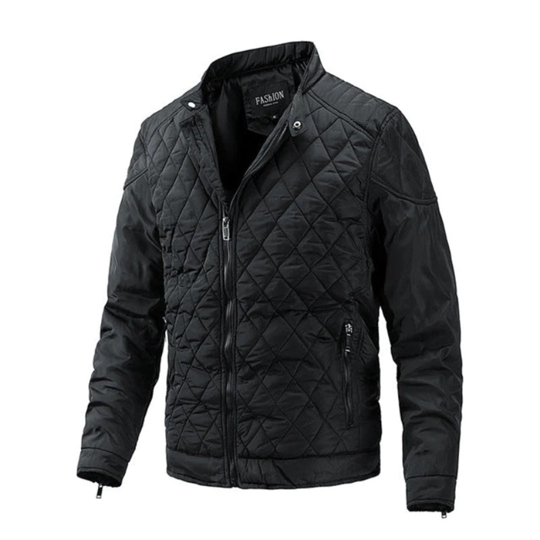 Men's Quilted Jacket – Tailored Fit – Lightweight Insulating – Zipper Closure