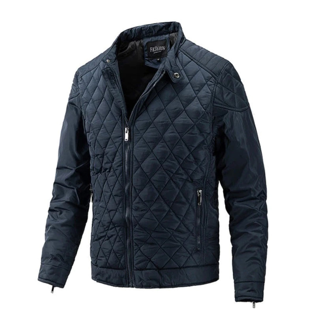 Men's Quilted Jacket – Tailored Fit – Lightweight Insulating – Zipper Closure
