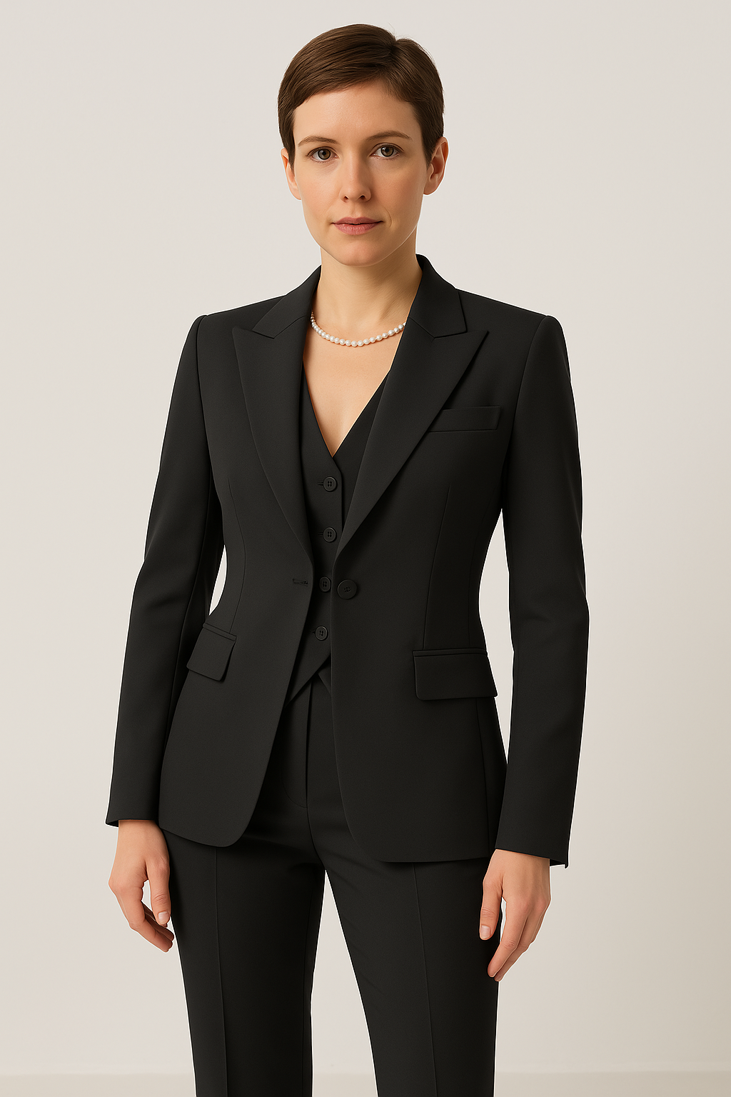 Stylish Women's 3-Piece Suit Set – Blazer, Waistcoat & Trousers for the Whole Year
