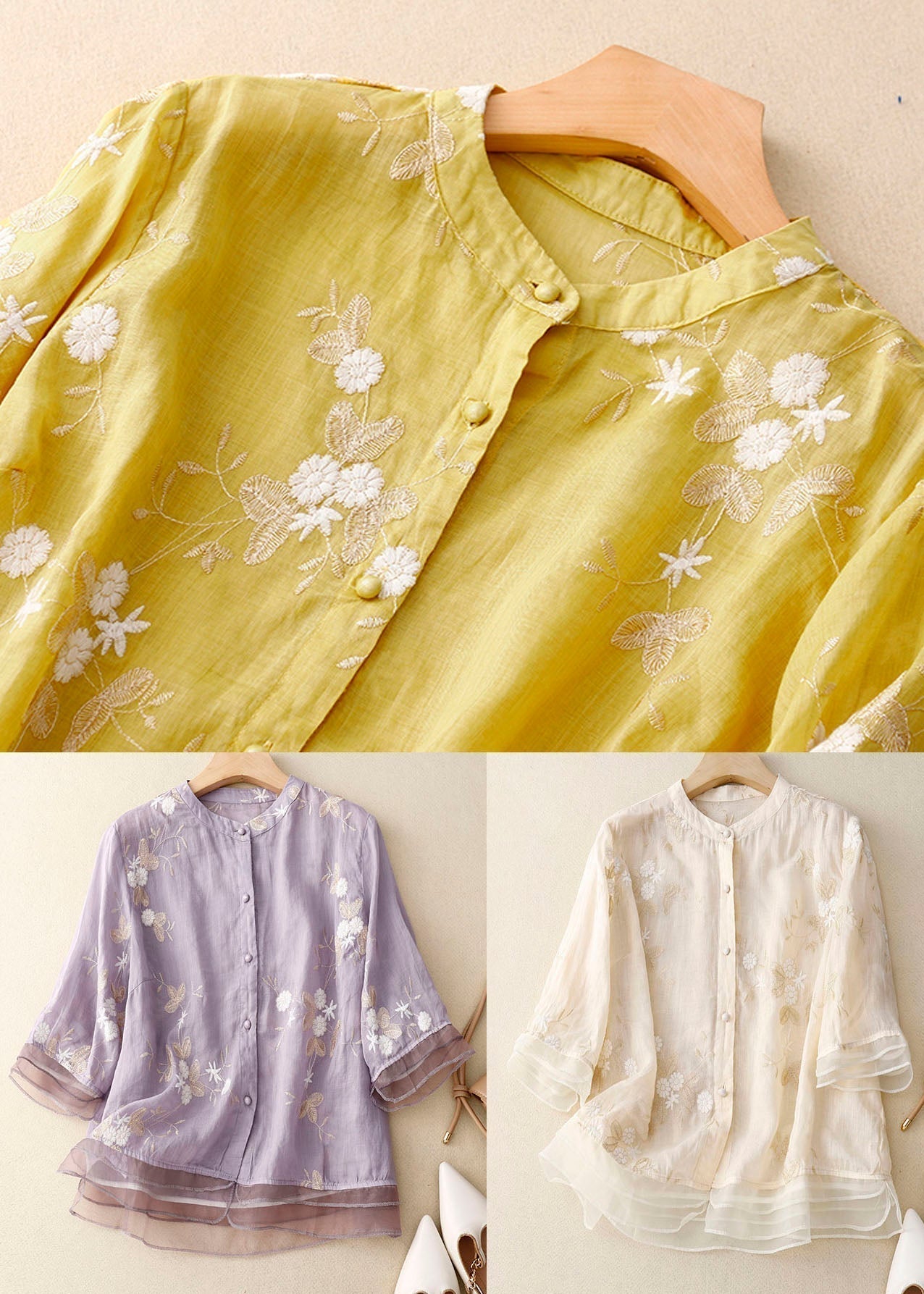 Stylish Blouse with Fine Embroideries