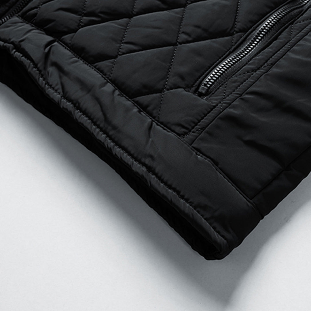 Men's Quilted Jacket – Tailored Fit – Lightweight Insulating – Zipper Closure