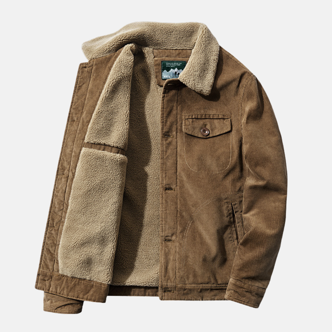 Men's Jacket - Corduroy - Relaxed Fit - Sherpa Lining - Buttons
