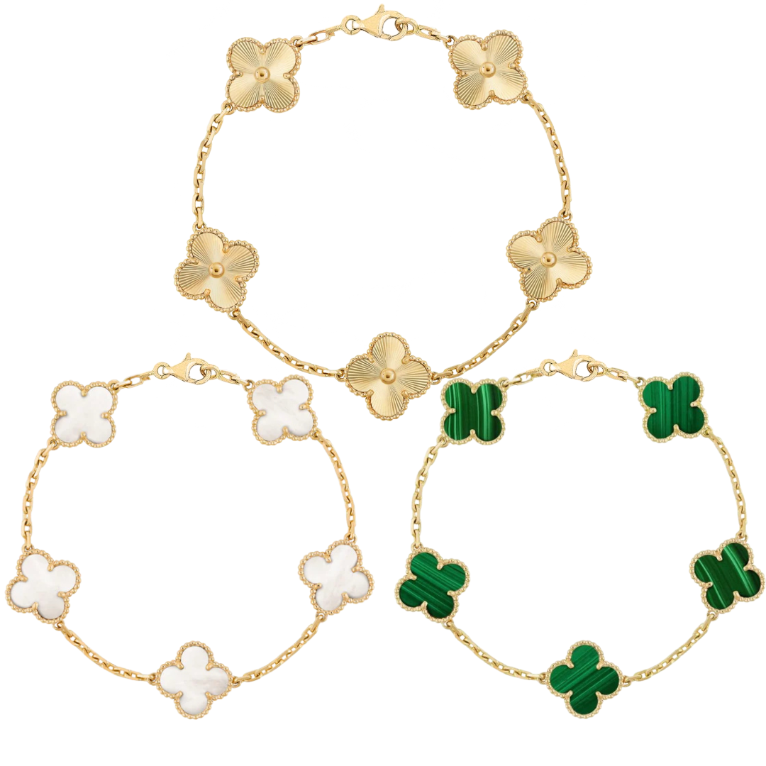 Retro Clover Bracelet Set for Women