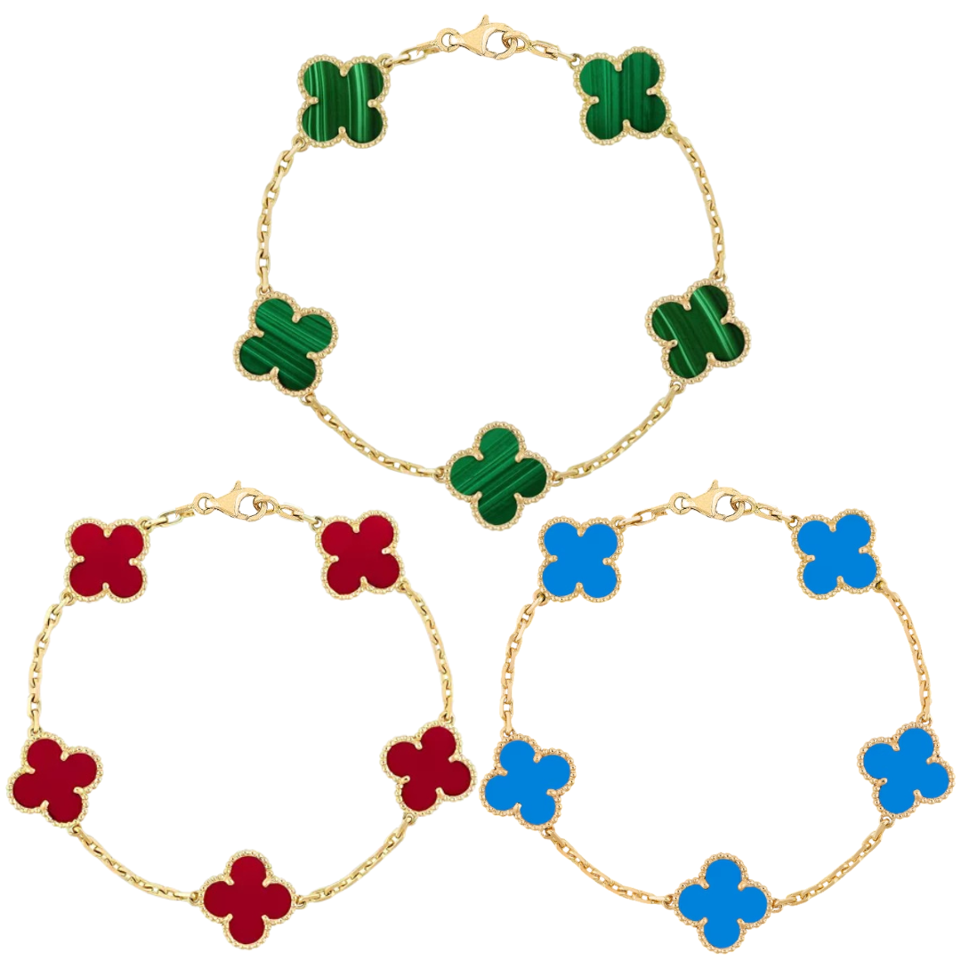 Retro Clover Bracelet Set for Women