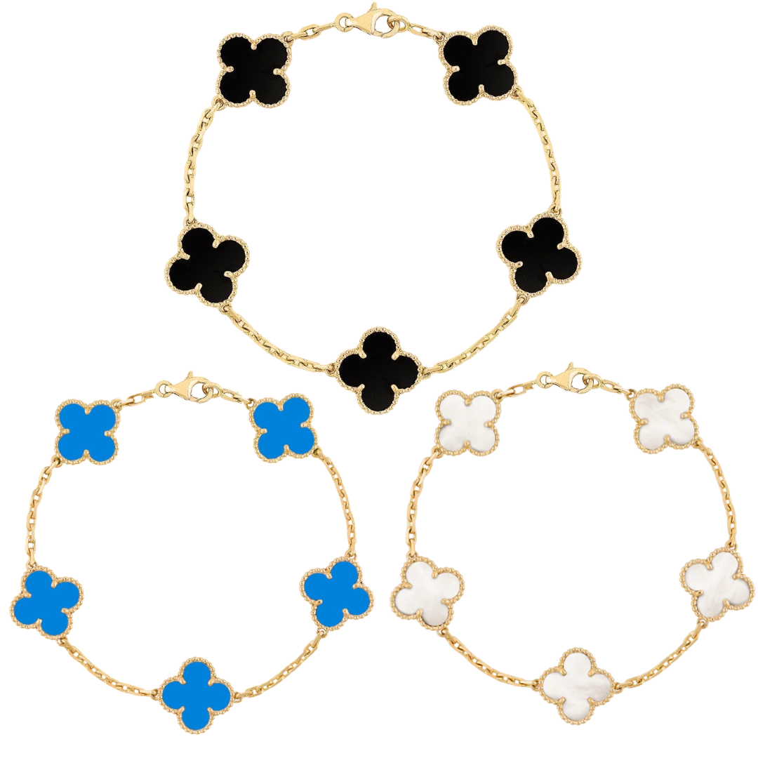 Retro Clover Bracelet Set for Women