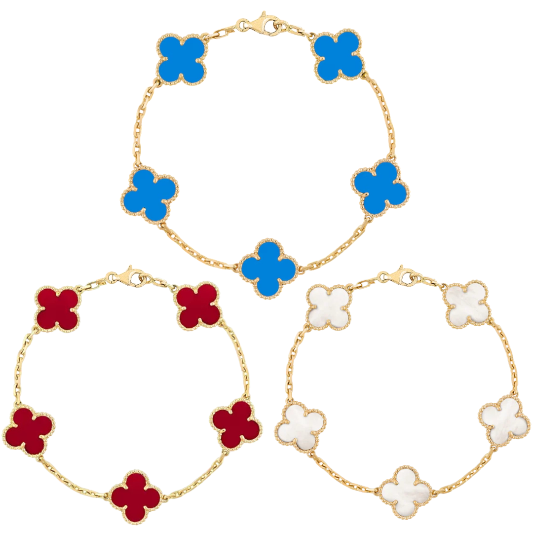 Retro Clover Bracelet Set for Women