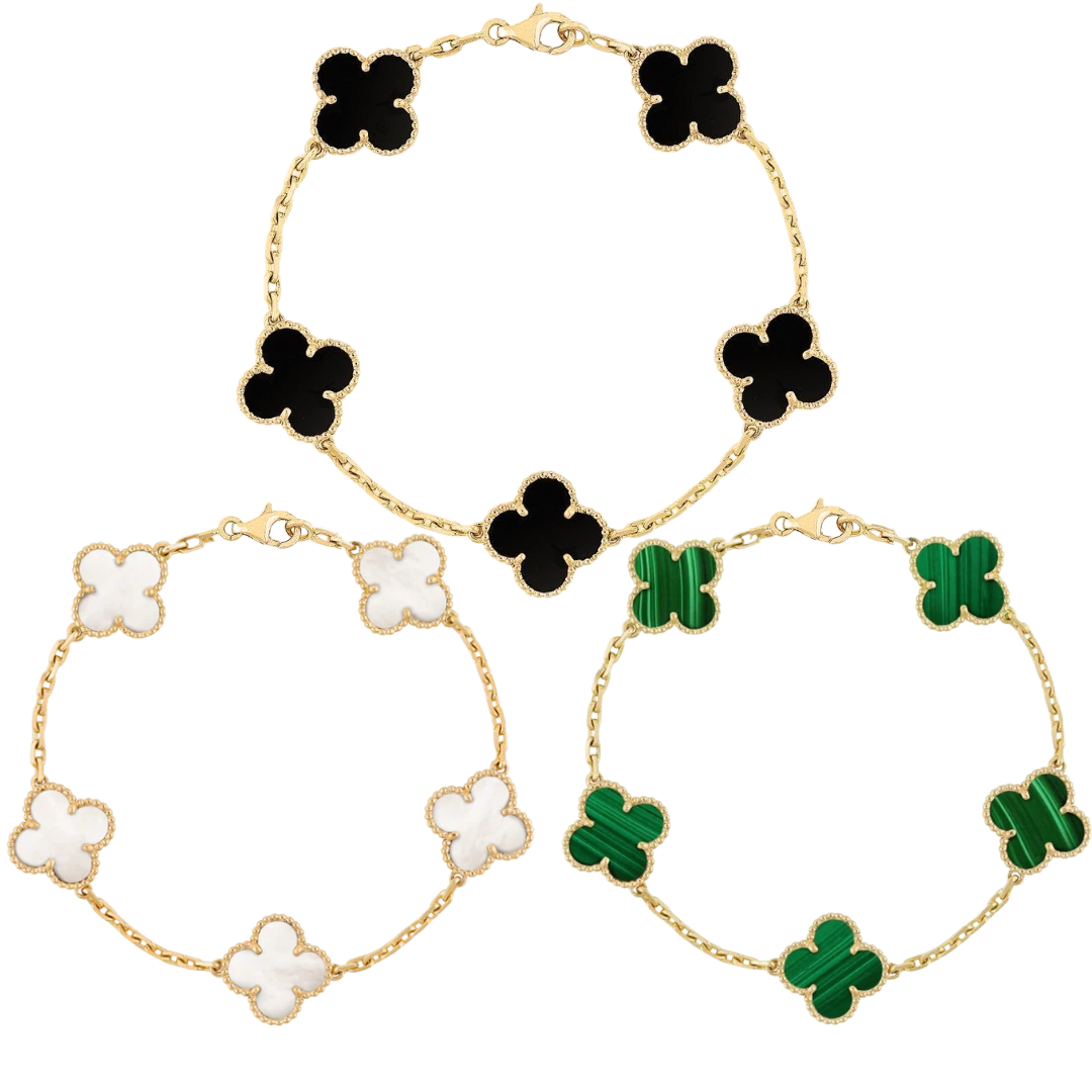 Retro Clover Bracelet Set for Women