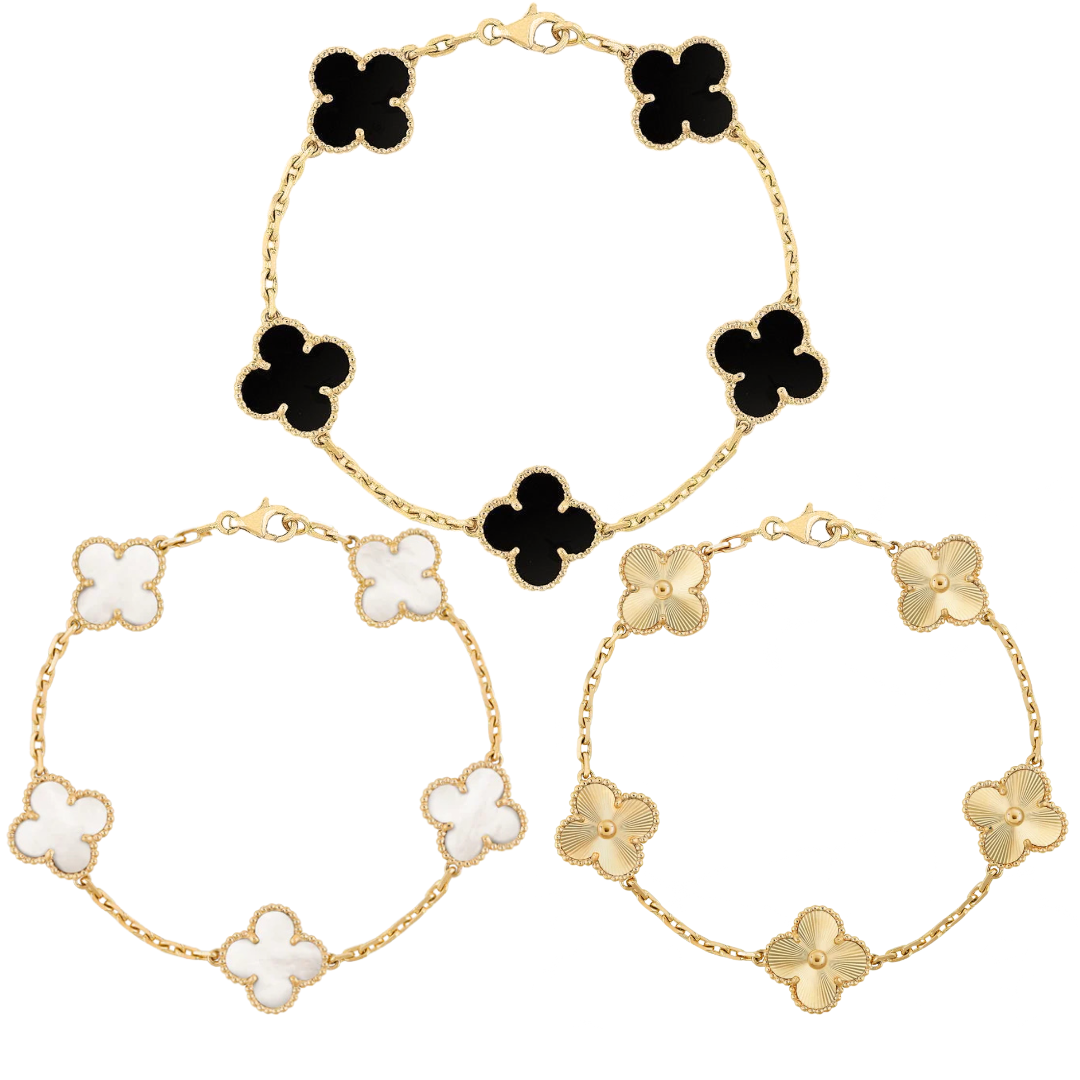 Retro Clover Bracelet Set for Women