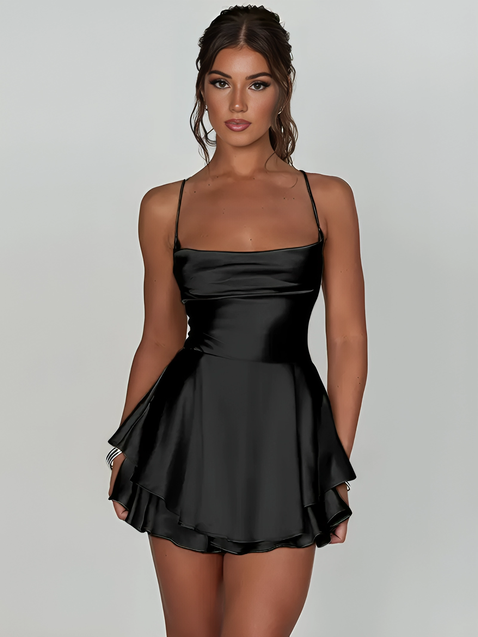 Elegant Satin Mini Dress for Women
