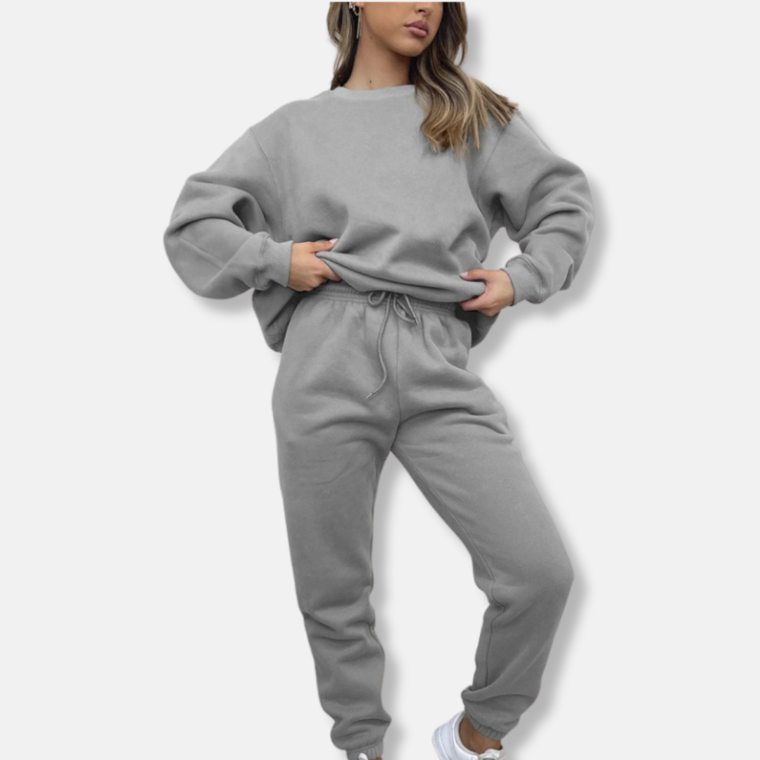 Women's Loungewear Set – Relaxed Fit – Long Sleeves – Jogging Pants with Drawstring