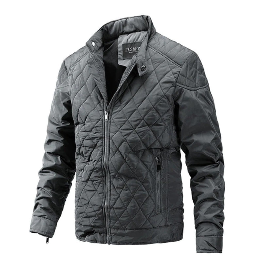 Men's Quilted Jacket – Tailored Fit – Lightweight Insulating – Zipper Closure