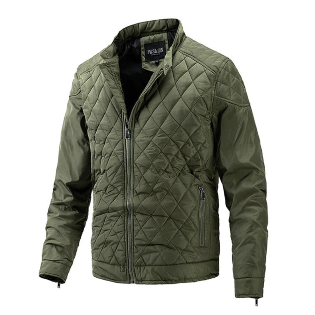 Men's Quilted Jacket – Tailored Fit – Lightweight Insulating – Zipper Closure