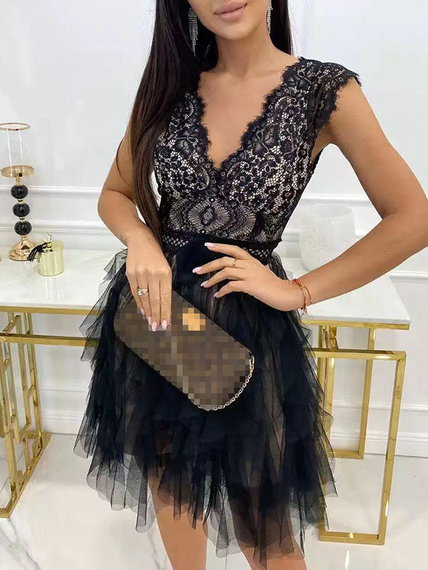 Eye-catching short cocktail mini-dress for women