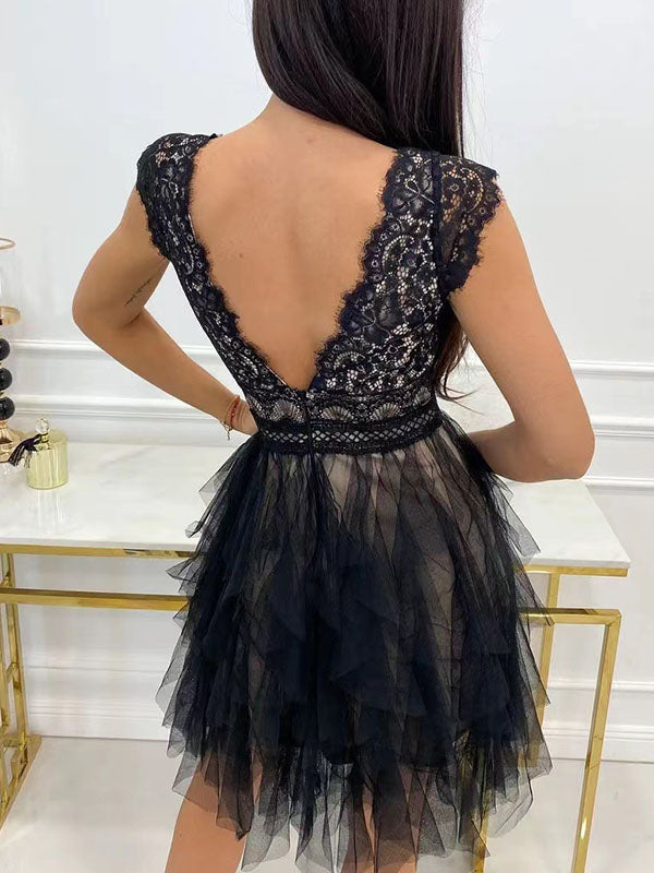 Eye-catching short cocktail mini-dress for women