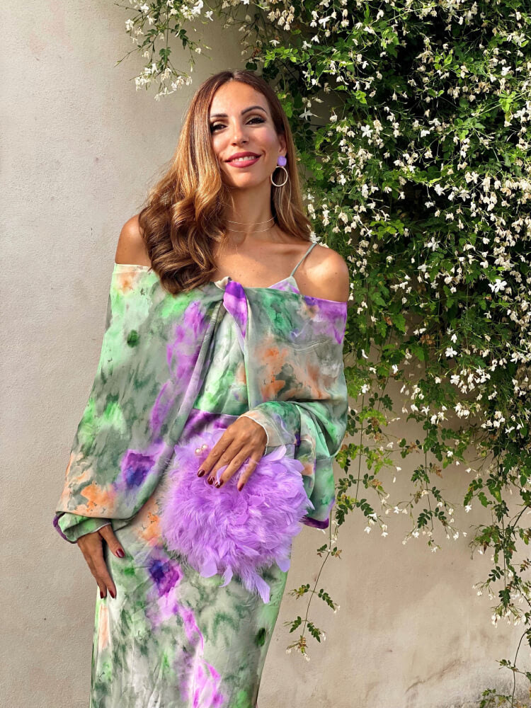 Elegant Halo Dyed Maxi Dress With Open Back For Women