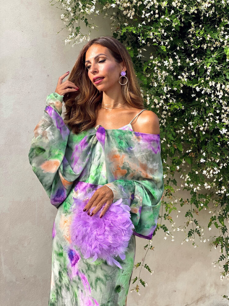 Elegant Halo Dyed Maxi Dress With Open Back For Women