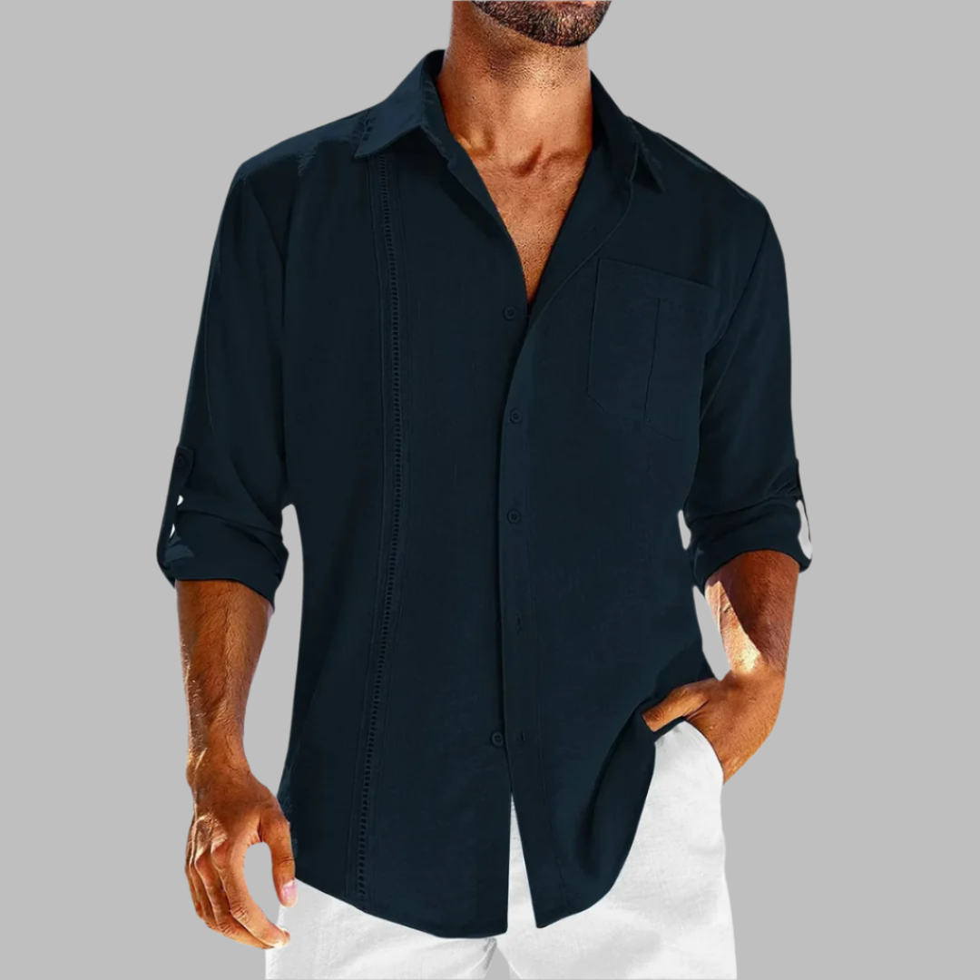Smart-Casual Katoenen Overhemd met Relaxte Pasvorm voor heren