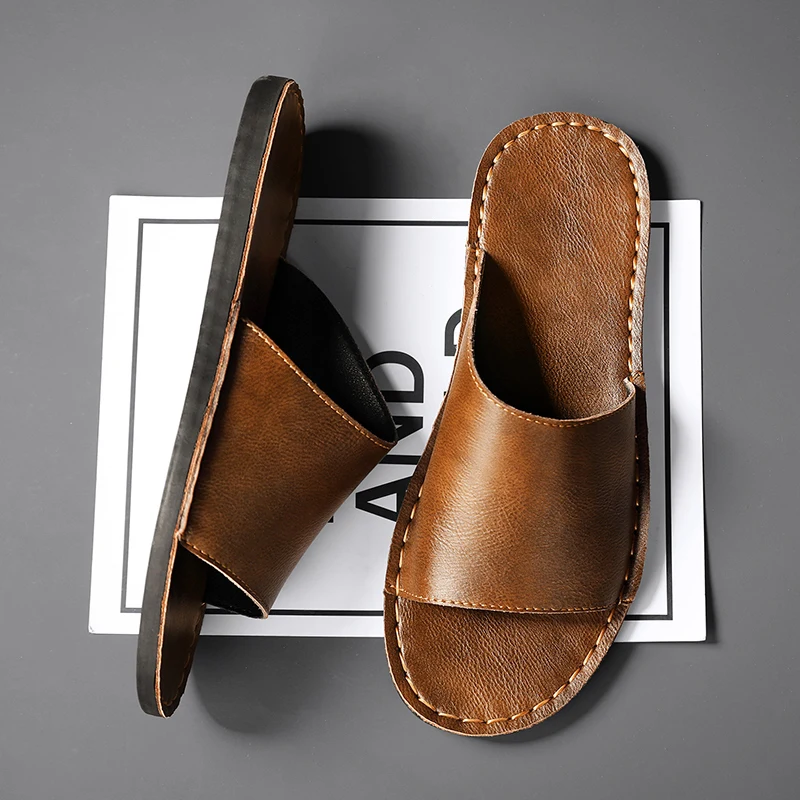 Italiana Stijlvolle Leren Sandalen voor Heren