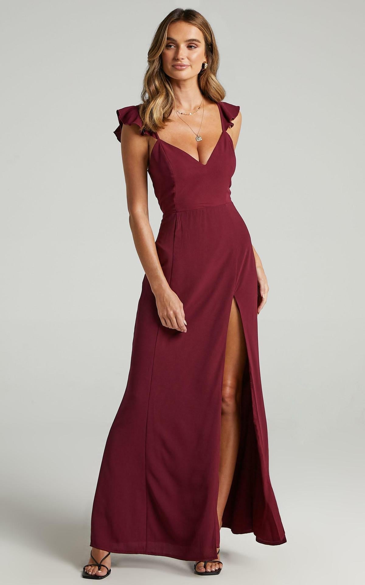 Maxi Dress with Spaghetti straps and Leg split