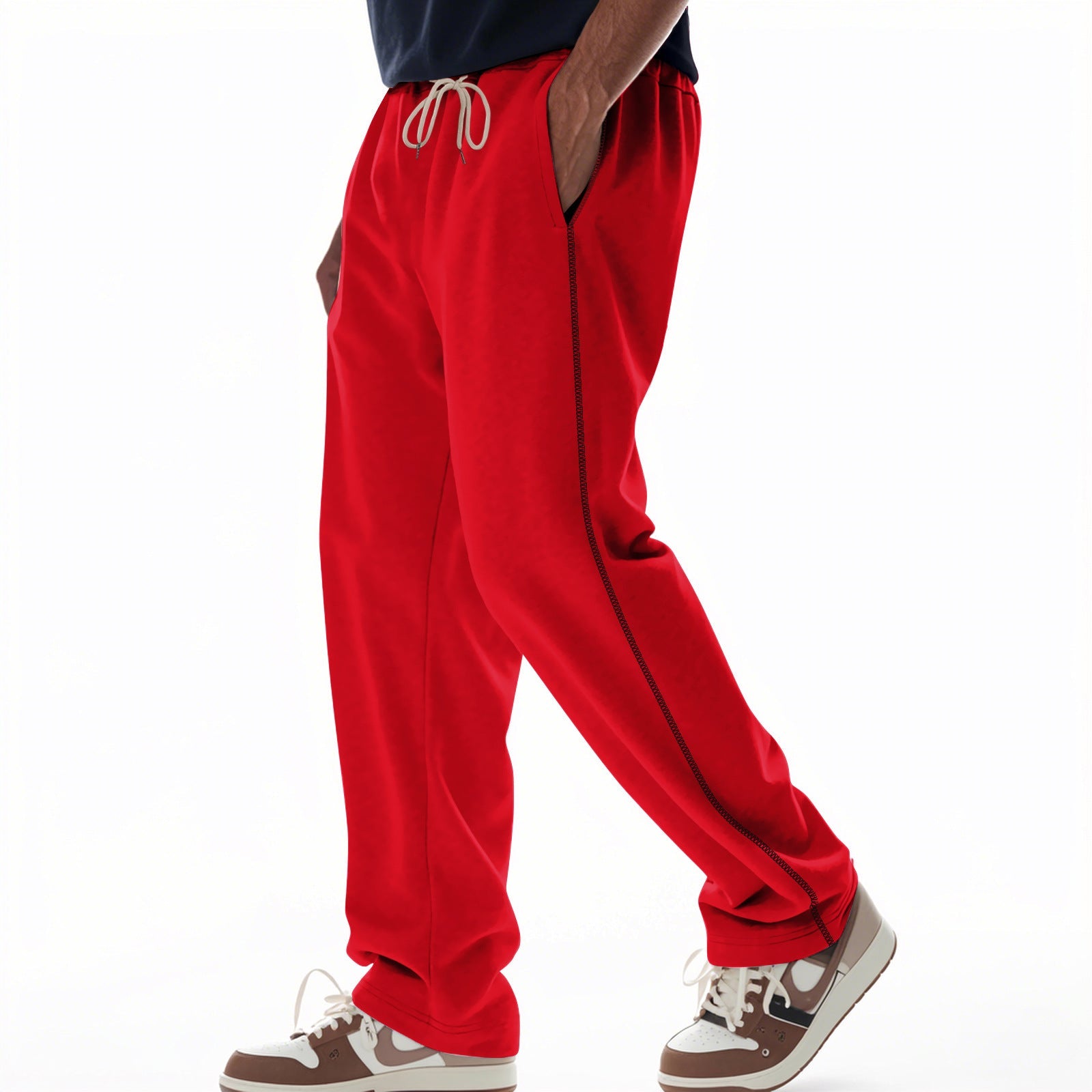 Men's Jogging Pants – Relaxed Fit – Cotton Terry – Drawstring Waist – Full Length