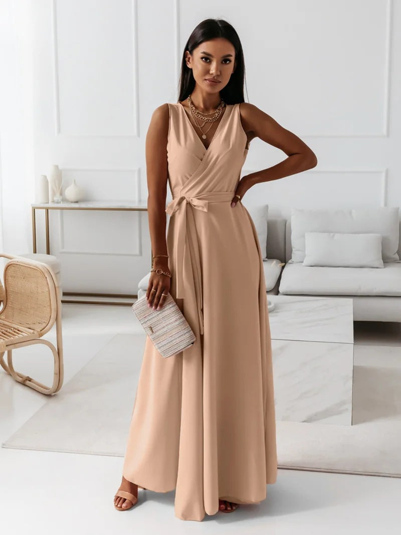 Stylish Women's Maxi Dress with V-neck