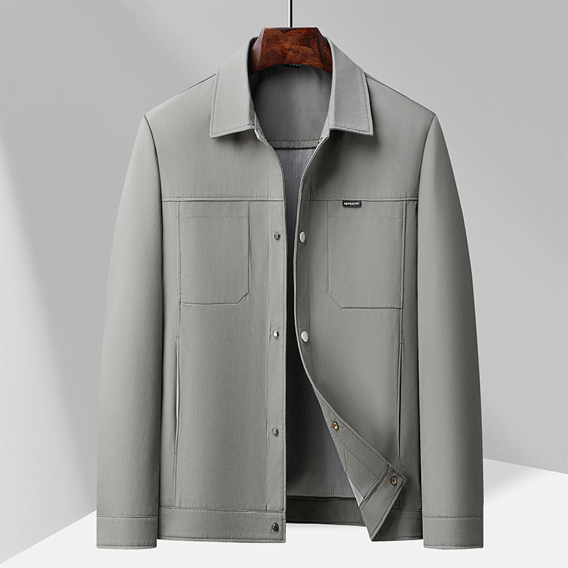 Men's Jacket – Regular Fit – Button Closure – Four Pockets – Collar with Lapel