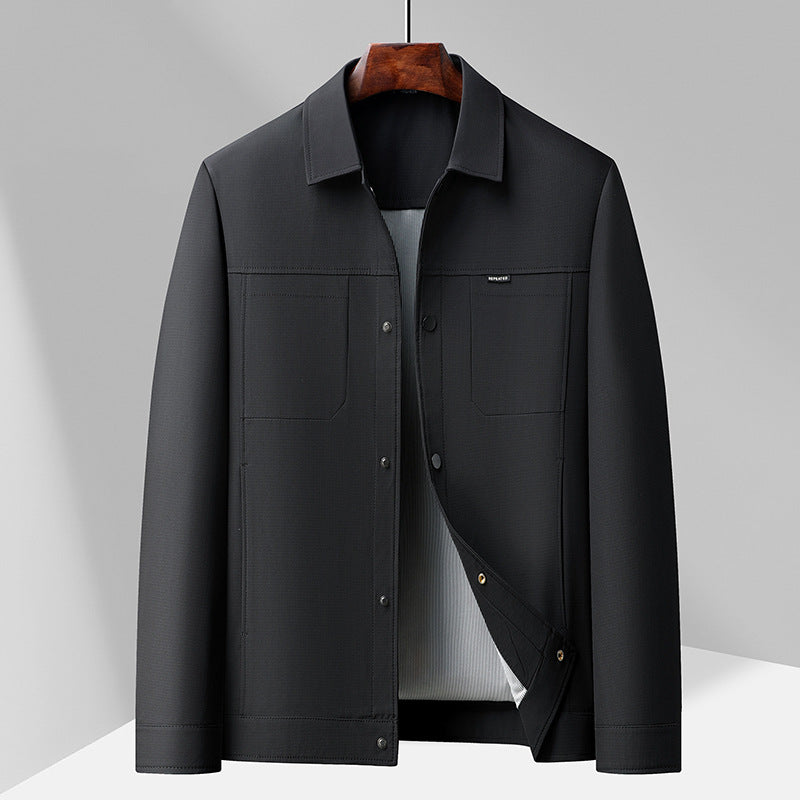 Men's Jacket – Regular Fit – Button Closure – Four Pockets – Collar with Lapel