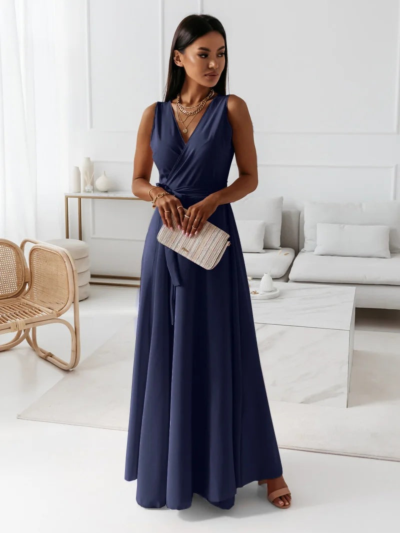 Stylish Women's Maxi Dress with V-neck