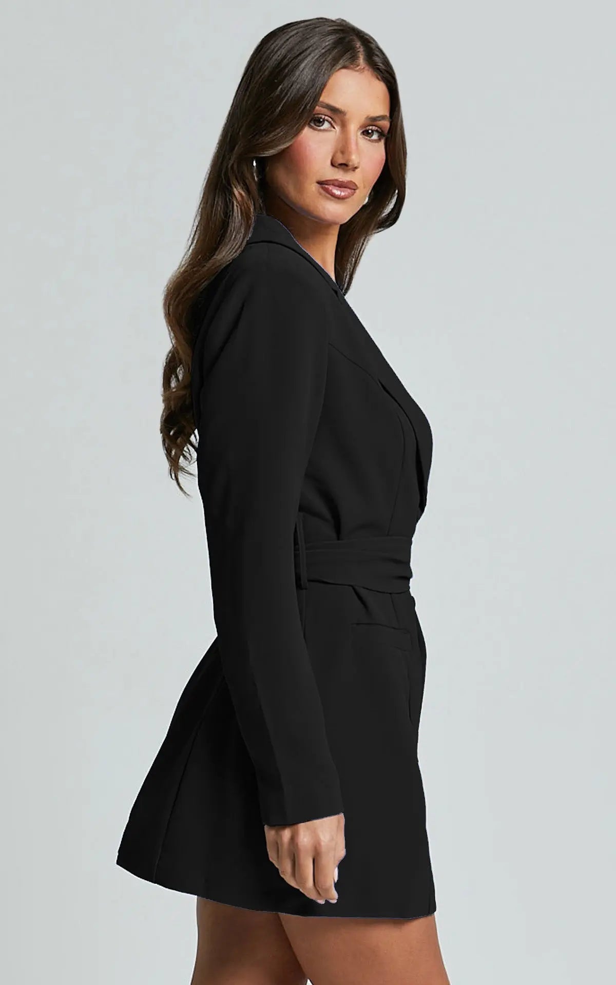 Stylish Blazer Dress With Belt For Women