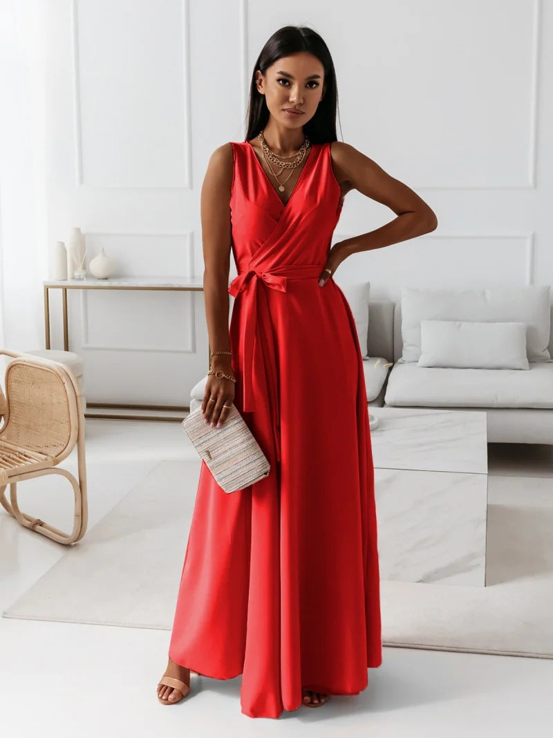 Stylish Women's Maxi Dress with V-neck