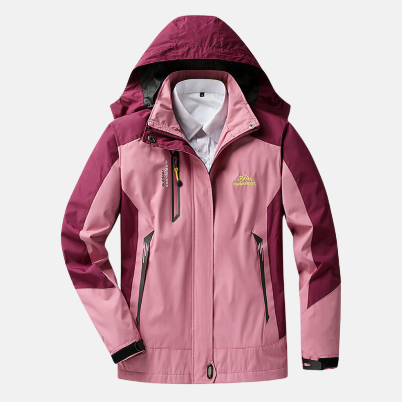 Wom Jacket - Woven Fabric - Crew Neck With Hood - Hip Length - Regular Fit