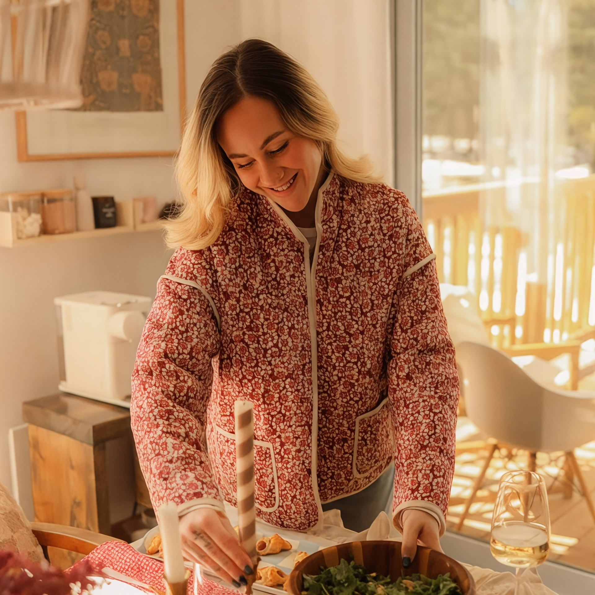 Stylish Floral Jacket with Lily Pattern