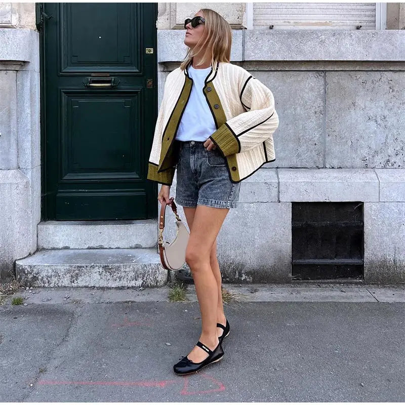 Noor Oversized Quilted Jacket | Patchwork Casual Jacket