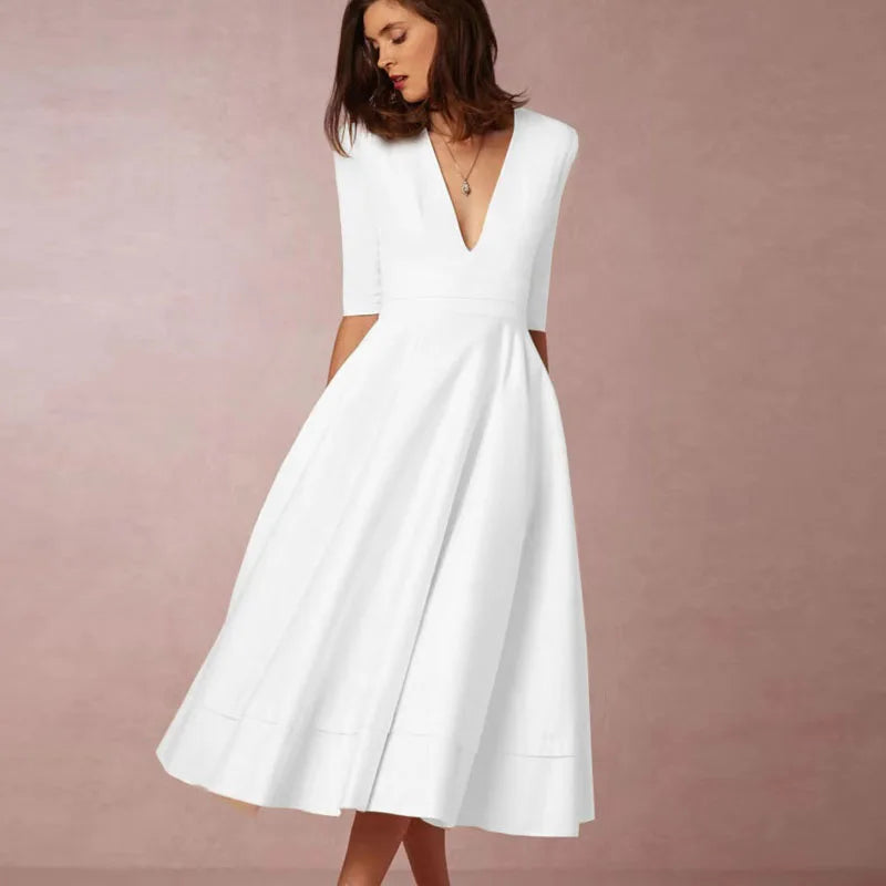 Ladies Elegant A-Line Dress – Flattering and Feminine Fit