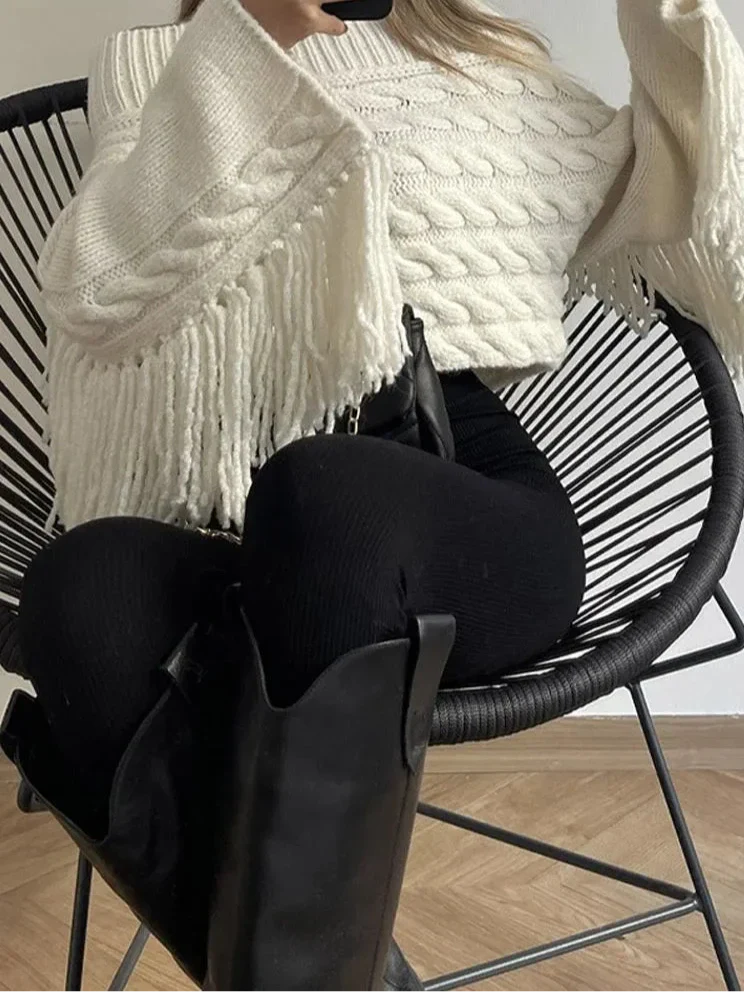 Amelia Fringe Knit Sweater | Comfortable Casual Sweater