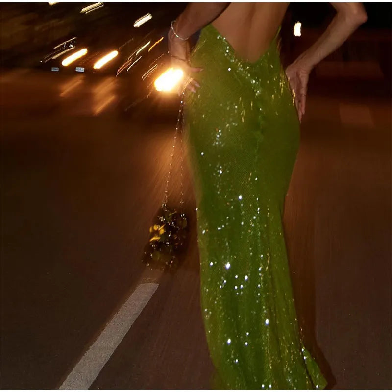 Fontainemore Green Maxi Dress for Women